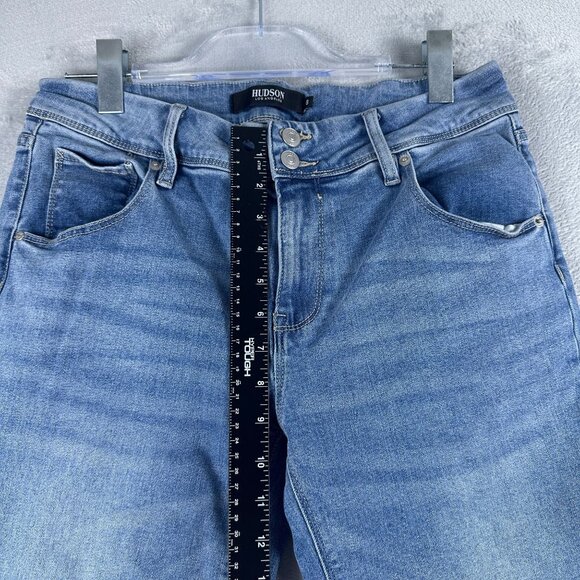 Hudson Slim Straight Leg Jeans Womens Size 8 Light Wash 1811754 Mid Rise Blue - Picture 12 of 16